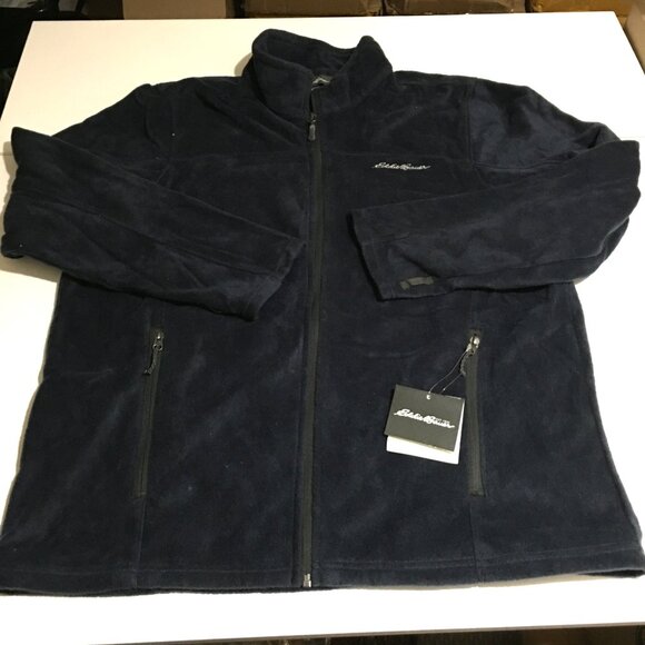 Eddie Bauer Mens Large Quest Fleece Jacket Full Zip Blue NWT - Picture 1 of 8